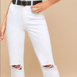 Rolla’s original cropped straight jeans white